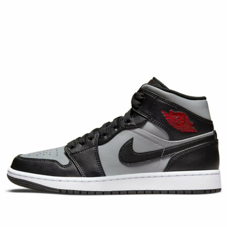 Aj1 Mid Particle Grey Black / Shadow Red Black