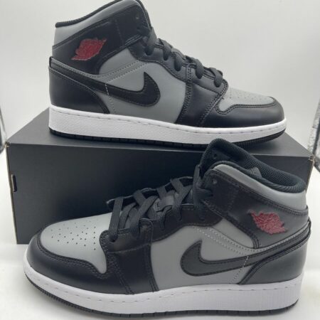 Aj1 Mid Gs Particle Grey Black / Shadow Red Black